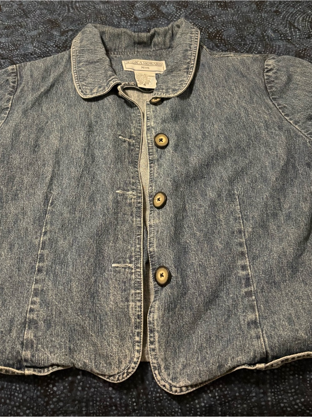 Grandmacore Jessica Howard Light Wash Blue Denim Jean Jacket
